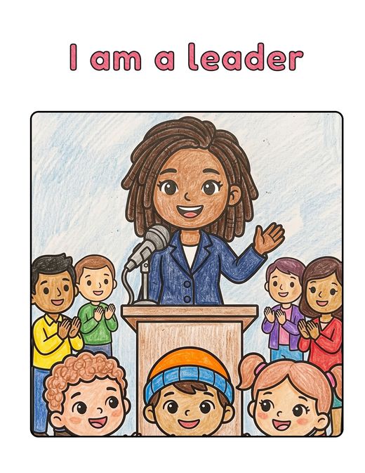 I am a leader, coloured in