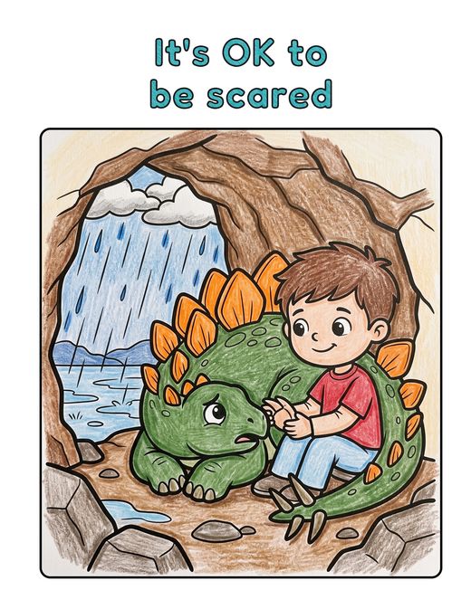 It’s OK to be scared, coloured in
